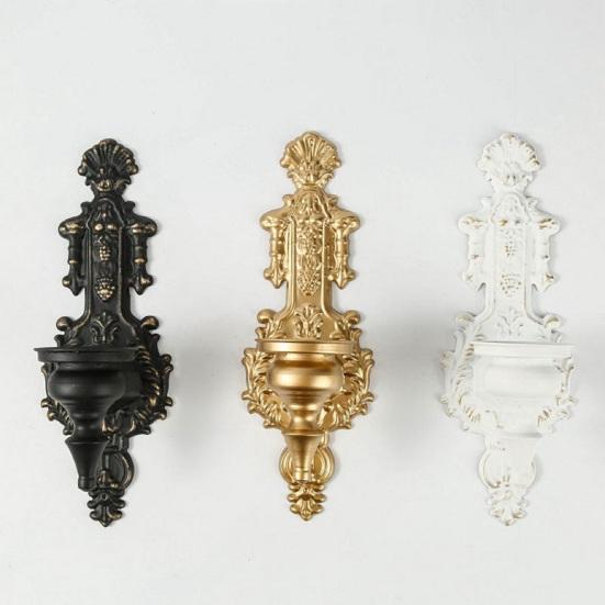 Stare Świeczniki Ścienne Żelazne Artystyczne Gotyckie Świeczniki na Podgrzewacze Dekoracja Ścienna do Salonu, Jadalni, Sypialni