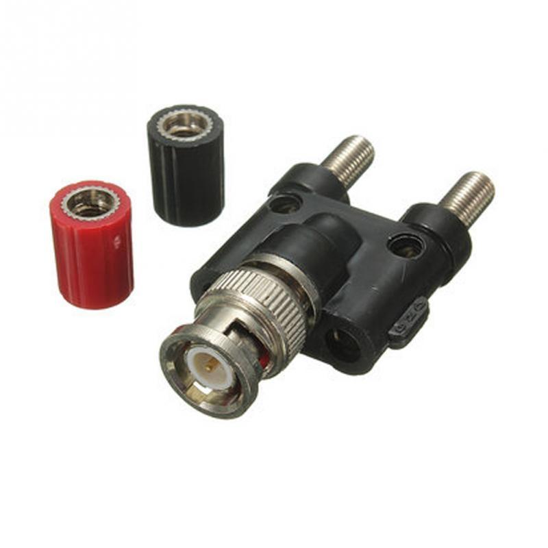 Drop Shipping Metal+Plastic BNC Male Plug To Two Dual Banana Jack RF Adapter Connector wholesale