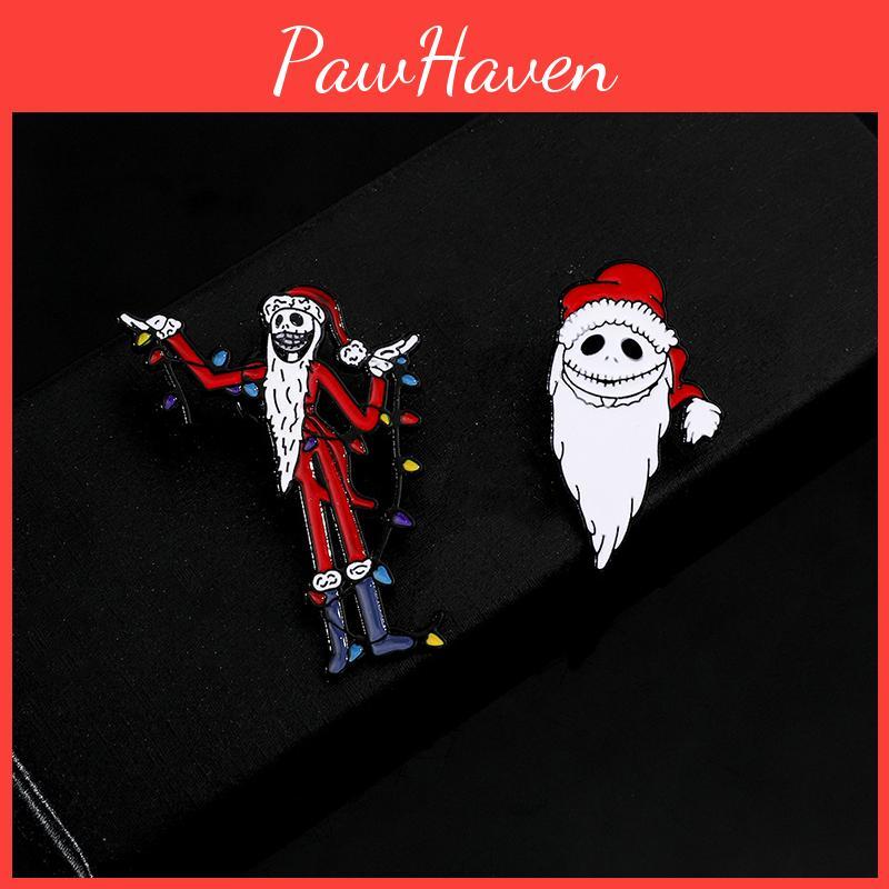 Personalized Creative Cartoon Led Christmas Santa Claus Brooch Decorative And Functional Alloy Accessory
