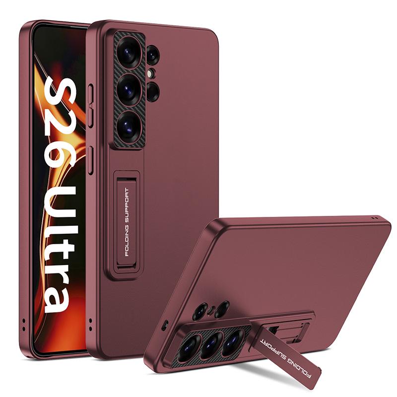 Samsung S26 Ultra Slim Phone Case with Stand - Solid Color Protective Cover
