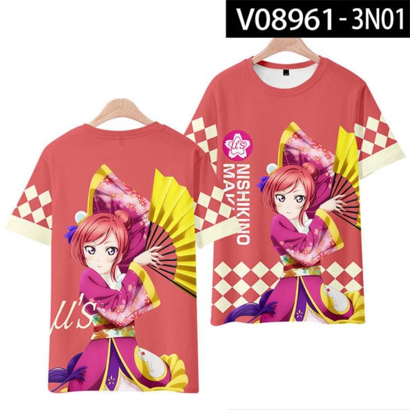 Anime LoveLive! Superstar!! 3D T Shirt Women Men Summer Fashion Round Neck Short Sleeve