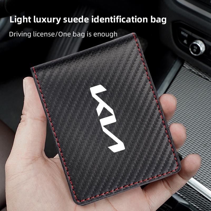 BSLJ6 1pcs Car Styling Auto Driver License Credit Card Bag PU Leather for Kia KN Sportage Ceed Picanto Rio ProCeed K7 K5 K8 K3 K9 Niro