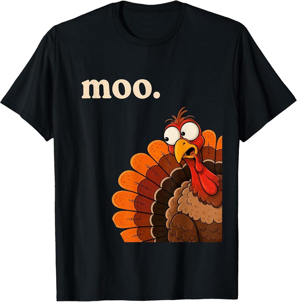 Funny Turkey moo Women's 2026 Thanksgiving