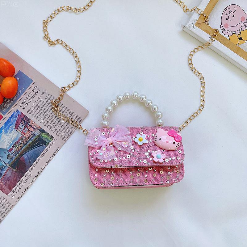 Charming Pearl Bag For Kids Fashionable Princess Style Shoulder Bag For Girls