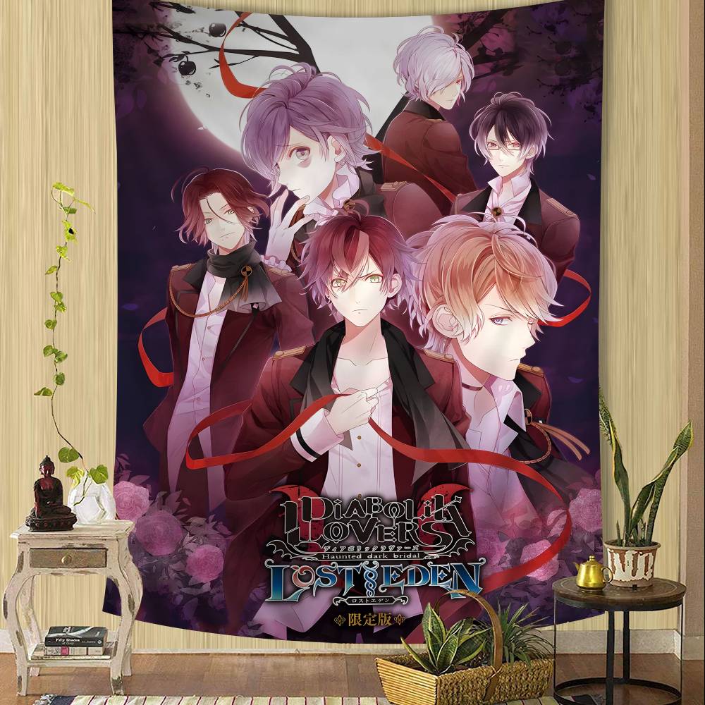 Video Game DDiabolik LLovers Colorful Tapestry Wall Hanging Hanging Tarot Hippie Wall Rugs Dorm Art Home Decor