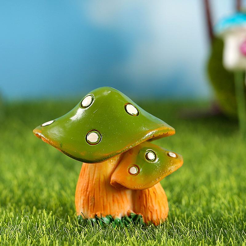 Simulation Mushroom Miniatures Fairy Garden Moss Terrarium Resin Crafts Decorations Garden Artificial Bonsai Landscape Ornaments