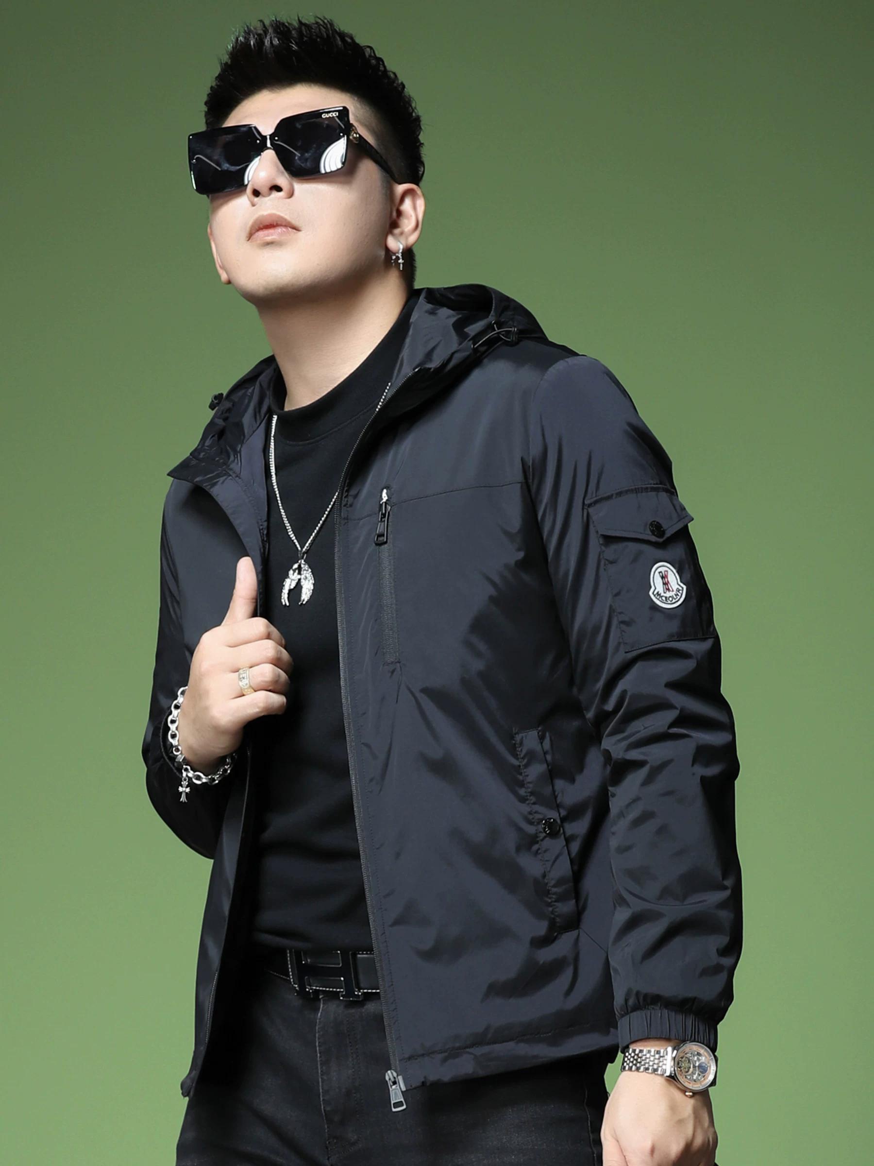 

European Style Trendy Multi-Pocket Casual Jacket Men s Fashion 2025 Autumn New Trendy Brand Hooded Jacket Men s Top L (50)