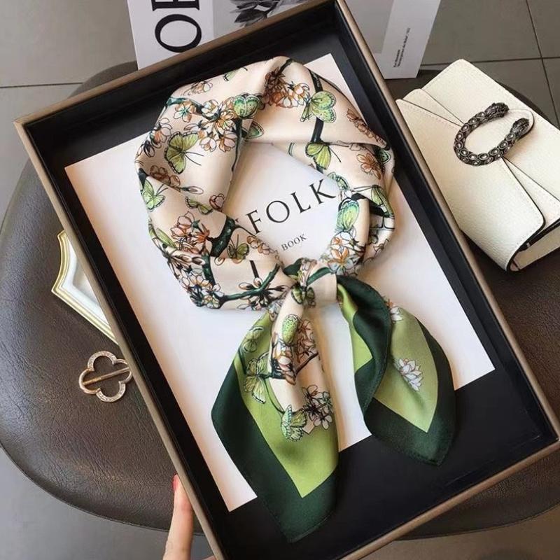 

70 шелковый шарф квадратный шарф первоклассный смысл корейской моды универсальный карьерный симулятор шелковый маленький шейный платок винтажный напечатанный шелковый шарф женский