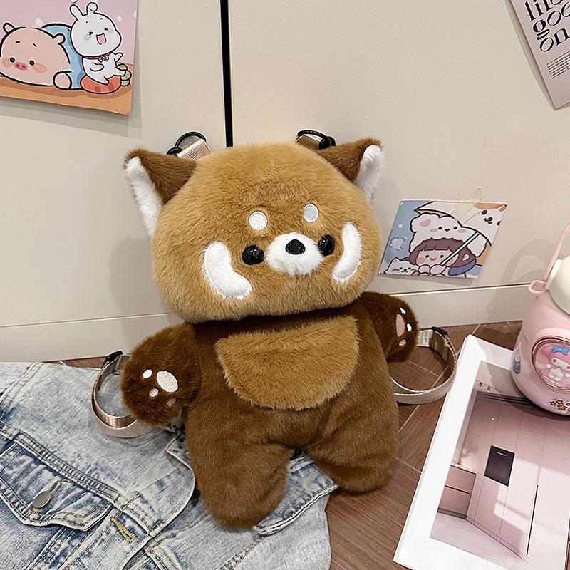 Super cute giant panda plush cartoon doll cute backpack sweet soft cute girl doll backpack