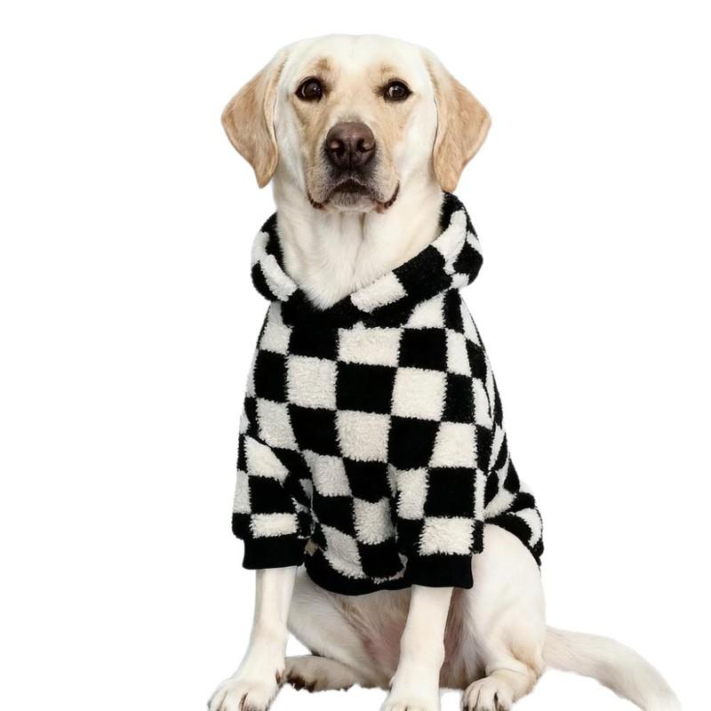 Thick Warm Fleece Pet Sweatshirt for Autumn Winter, Cold Weather Dog Clothes for Medium Large Dogs Golden Retriever, Labrador