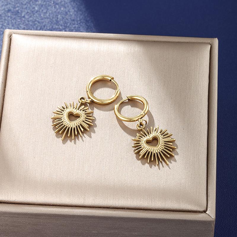 Meier Stainless steel heart earrings - women's french vintage chic earrings