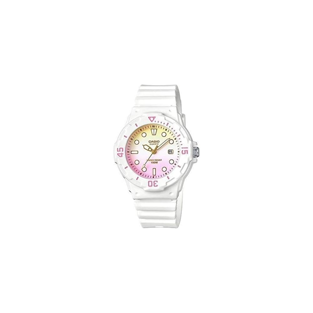 Casio Chipkashi Digital Watch White Pink Yellow 50m Water Resistant Women's Casual Timepiece