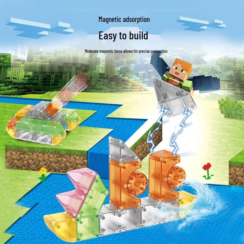 DiGe Geometric Magnetic Blocks - Building Blocks for Construction Vehicles & Castles - Children's Toys
