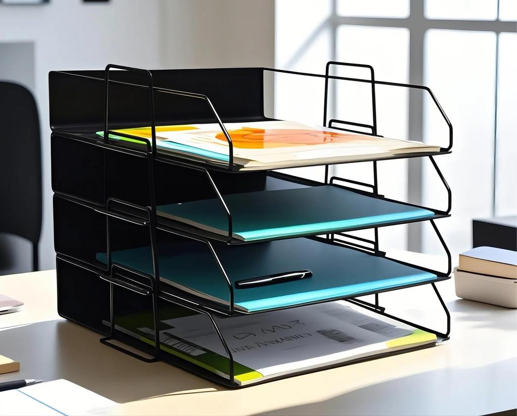 YFS A4 Letter Case 3 Tiers Square 2 Envelope Tray A4 Desk Tray Open Tray Wide Document Tray Document Shelf Catalog Storage Document Storage Office