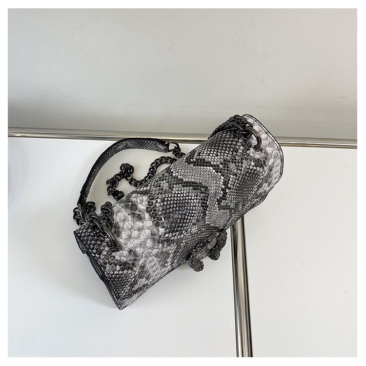 2024 Floral Crocodile Pattern Chain Crossbody Bag: Double Compartment Flap Shoulder Backpack