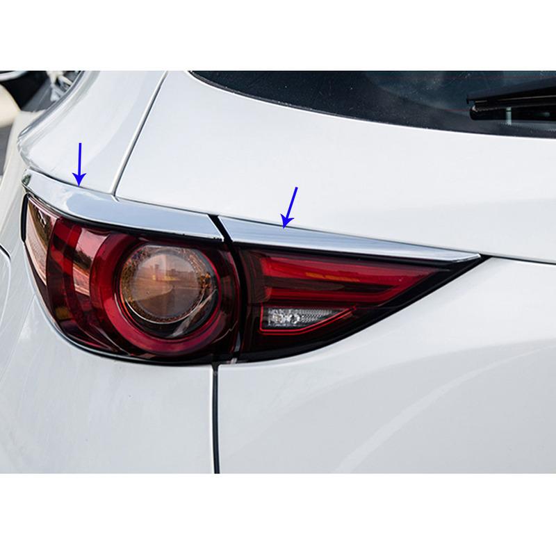 Body Rear Tail Light Lamp Detector Frame Stick ABS Chrome Trim Eyebrow For Mazda CX-5 CX5 2nd Gen 2017 2018