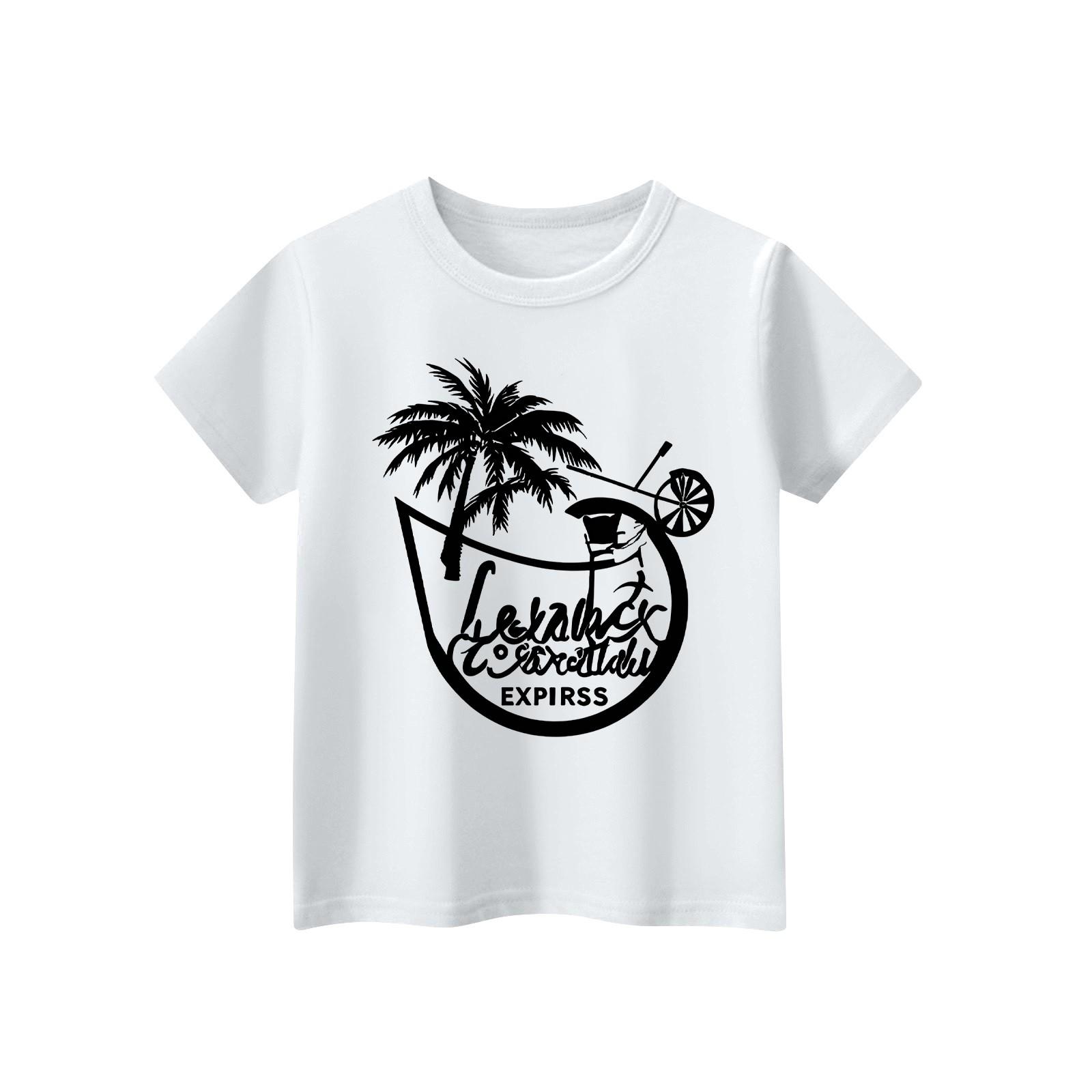 

Детская футболка с коротким рукавом и принтом животных, повседневный топ 160 белый