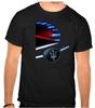 Maglietta Nera Logo Auto Tachimetro Maserati -1347-