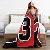 Black and Red Striped 23 Printed Blanket for Sofa Bed Travel Camping Living Room Office Conditioning Blanket