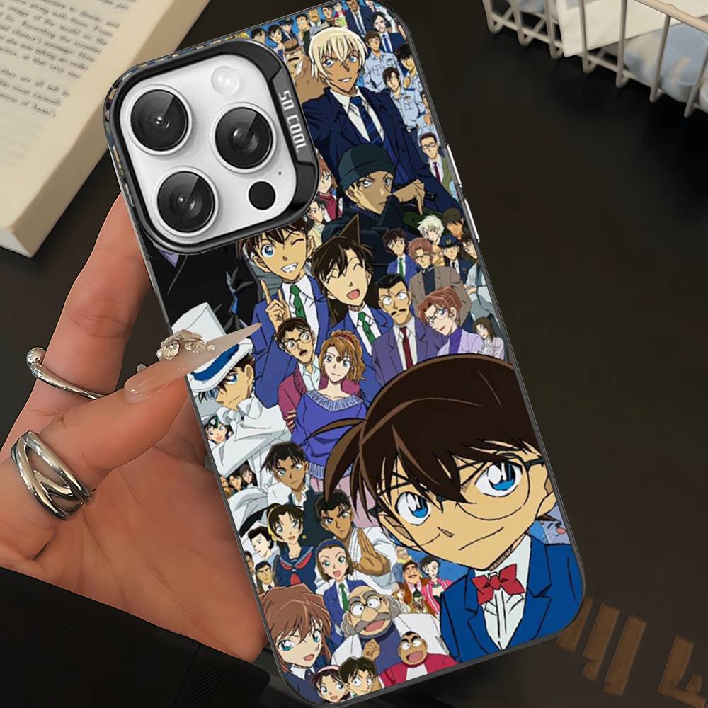 Japan D-Detective Conan Colorful Phone Case For IPhone 17 16 15 14 13 12 11 Pro Max Plus Matte Cover