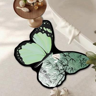 National Wind Butterfly Diatom Toilet Bathroom Anti-slip Wear-resistant Diatom Mud Mat Living Room New Kitchen Carpet