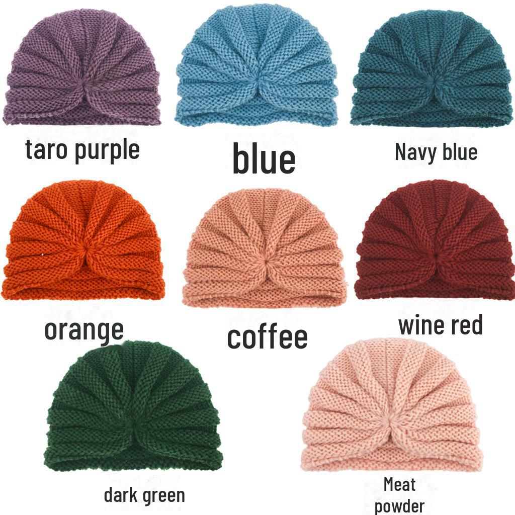 2022 New Autumn/Winter Warm Knitted Baby & Children's Wool Turban Hat