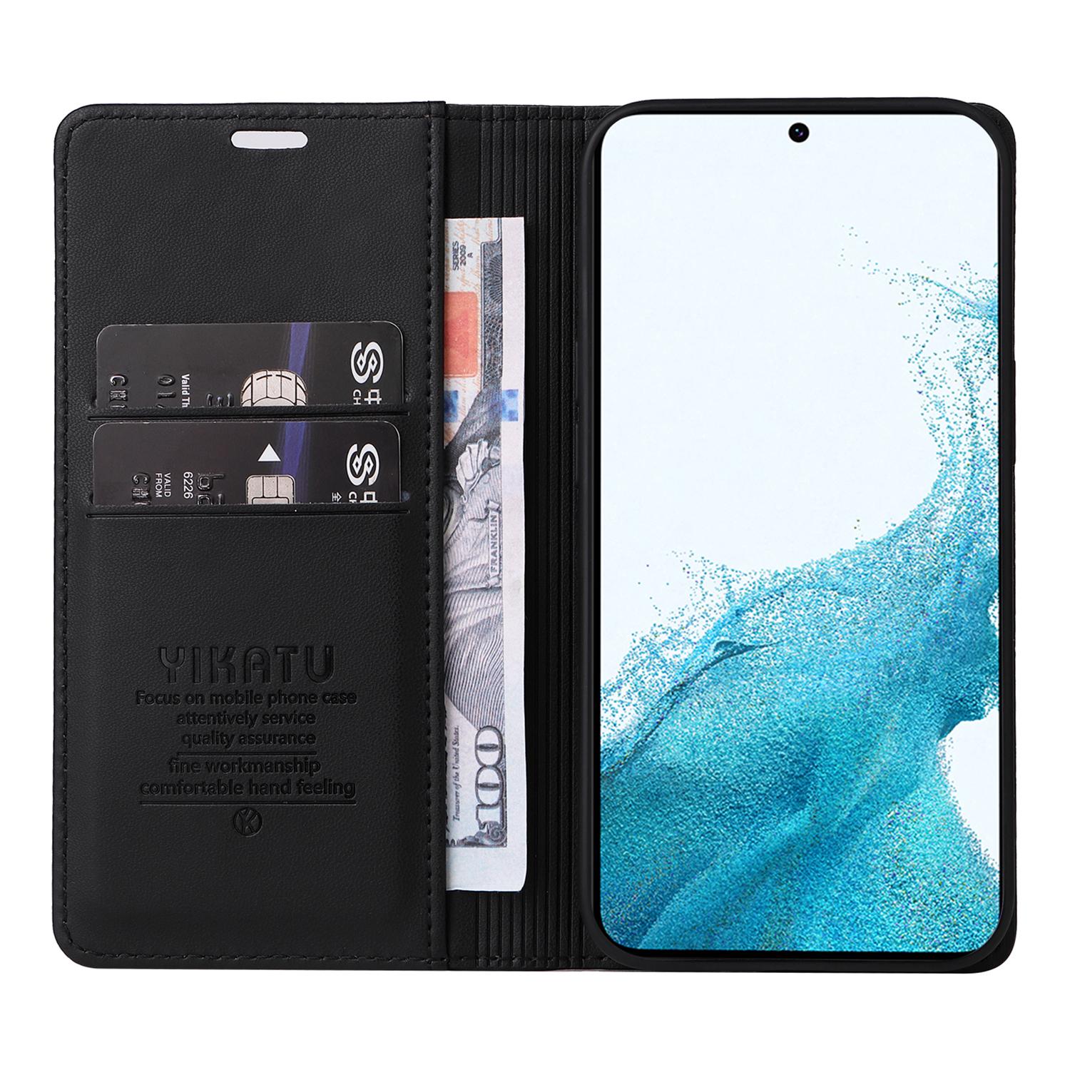 

YIKATU For Samsung Galaxy A54 5G YK- 001 Anti-fall PU Leather Flip Wallet Case Strong Magnetic Auto-absorbed Stand Anti-scratch Phone Cover Brown