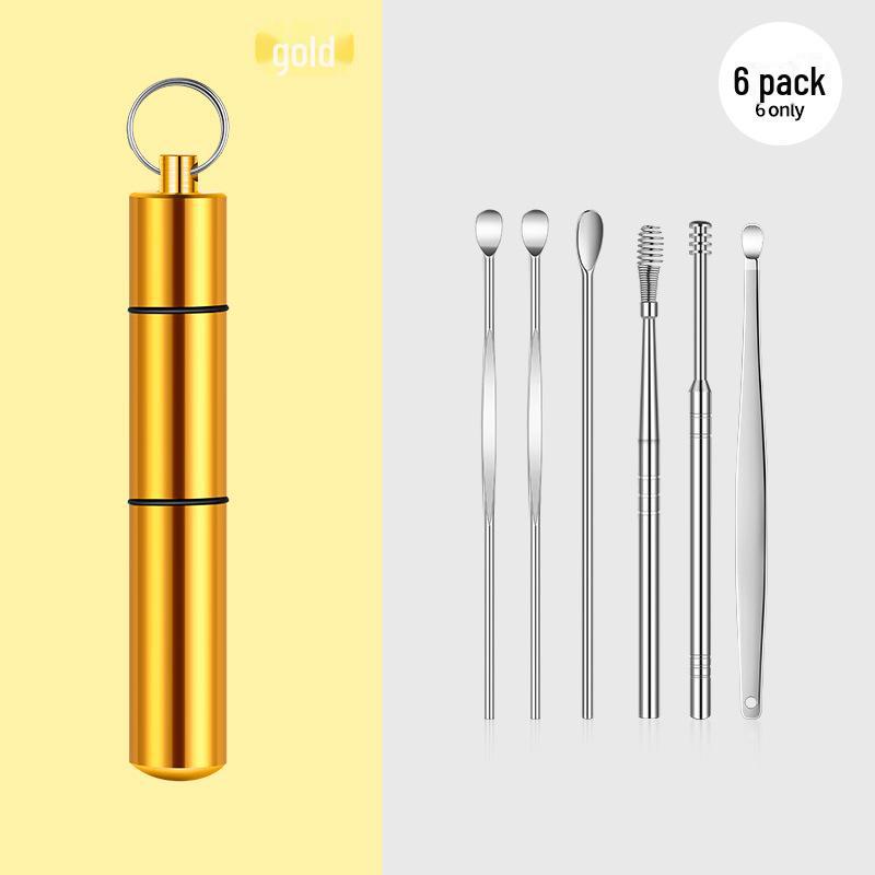 Edelstahl Rotierender Spiral-Ohrlöffel & Tragbares Schlüsselanhänger-Werkzeugset