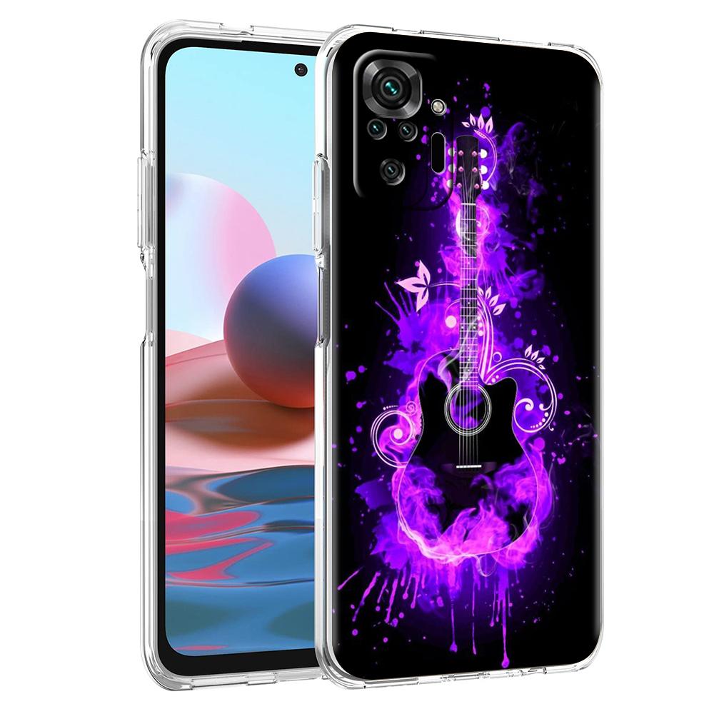 

Guitar Music Art Phone Case Cover for Redmi Note 10 11 11T 7 8 8T 9 K40 Gaming 9A 9C Pro Plus Transparent Silicone Shell Capas Redmi 9C