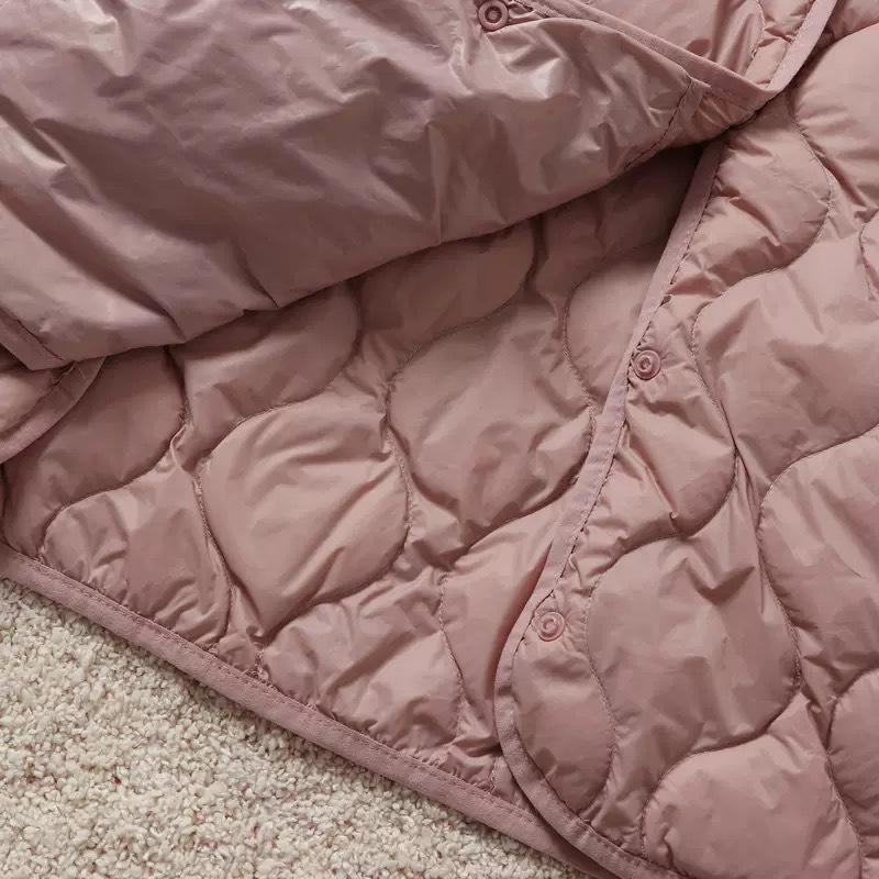 2024 Women's Fashion Loose-Fit Diamond Quilted Down Jacket - Lightweight, Warm, Round Neck, Short Coat