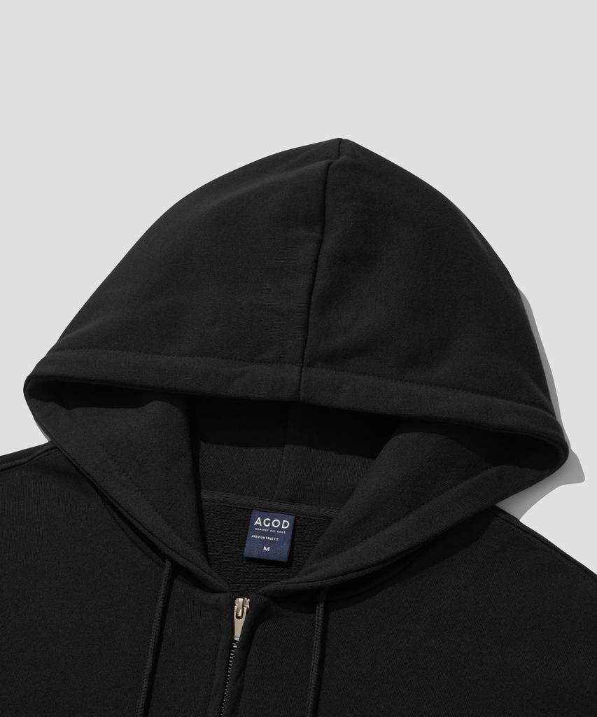 Agod 2_Way Sweat Hooded Zip-Up [Black]