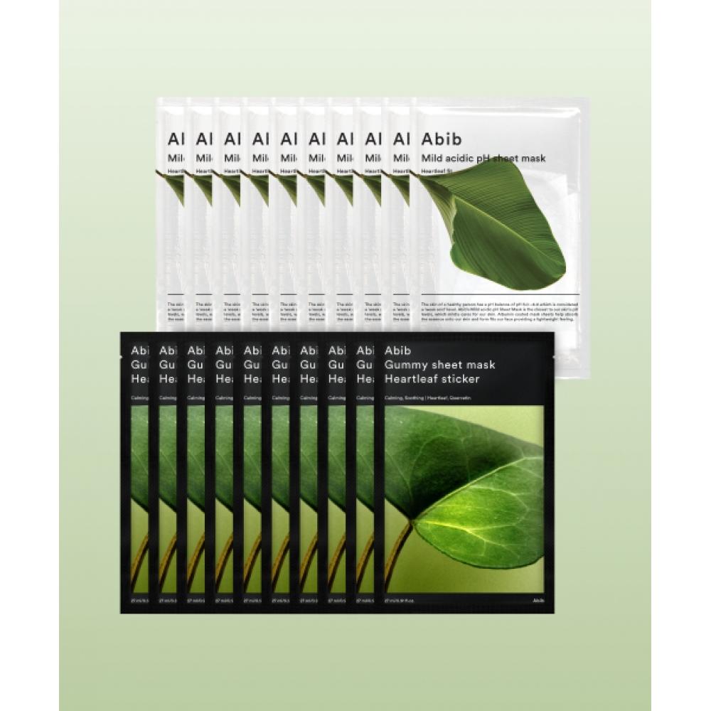

Abib [20pack] Low Ph + Stickiness Mask Selection 10pcs+10pcs Glutathione Zomfit/Collagen milk gum scabs