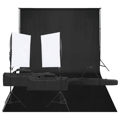Vidaxl Photographic Studio Set With Lamps And Background