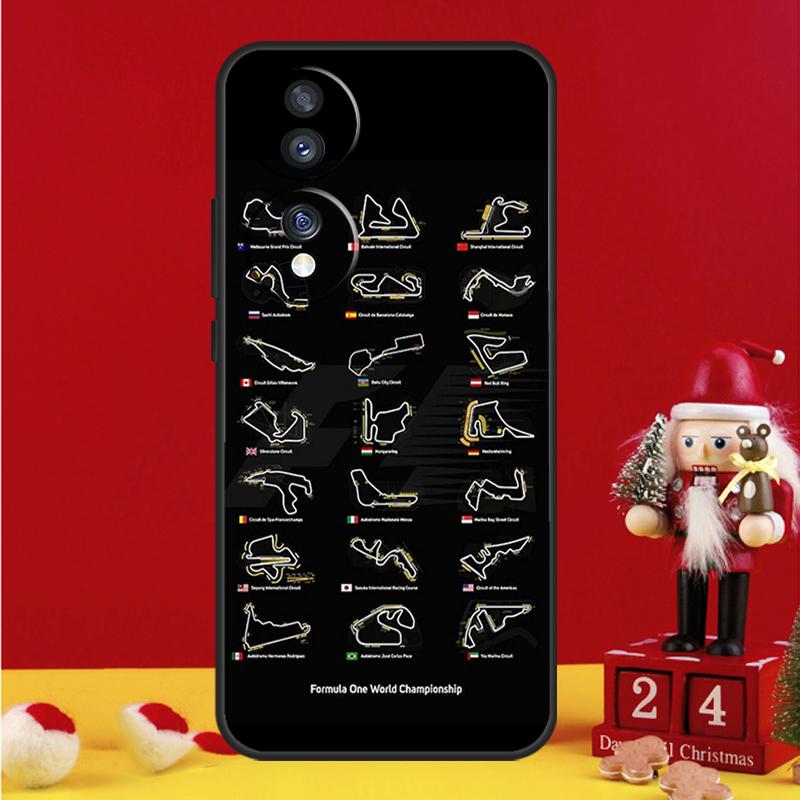 Minimalist F1 Circuit Case For Honor Magic 6 5 Pro 50 70 90 Lite Honor X8b X9b X6 X7 X8 X9 X6a X7a X8a X9a Cover