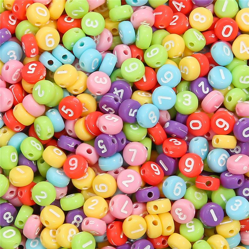 4 * 7Mm Acrylic Letter Bead Flat Bead Handmade Diy Children'S Early Education Beaded Jewelry Accessories Bracelet
