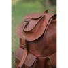 Men's Large Real Vintage Leather Backpack Brown Travel Rucksack Laptop Bag