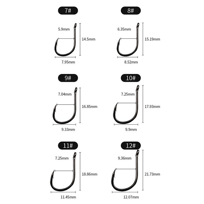 Cârlige de Pescuit cu Ochet Cârlig Circular Jighead Cu Barbă Oțel Carbon Ridicat Pentru Pescuit la Crap Articole Materiale Accesorii Pesca