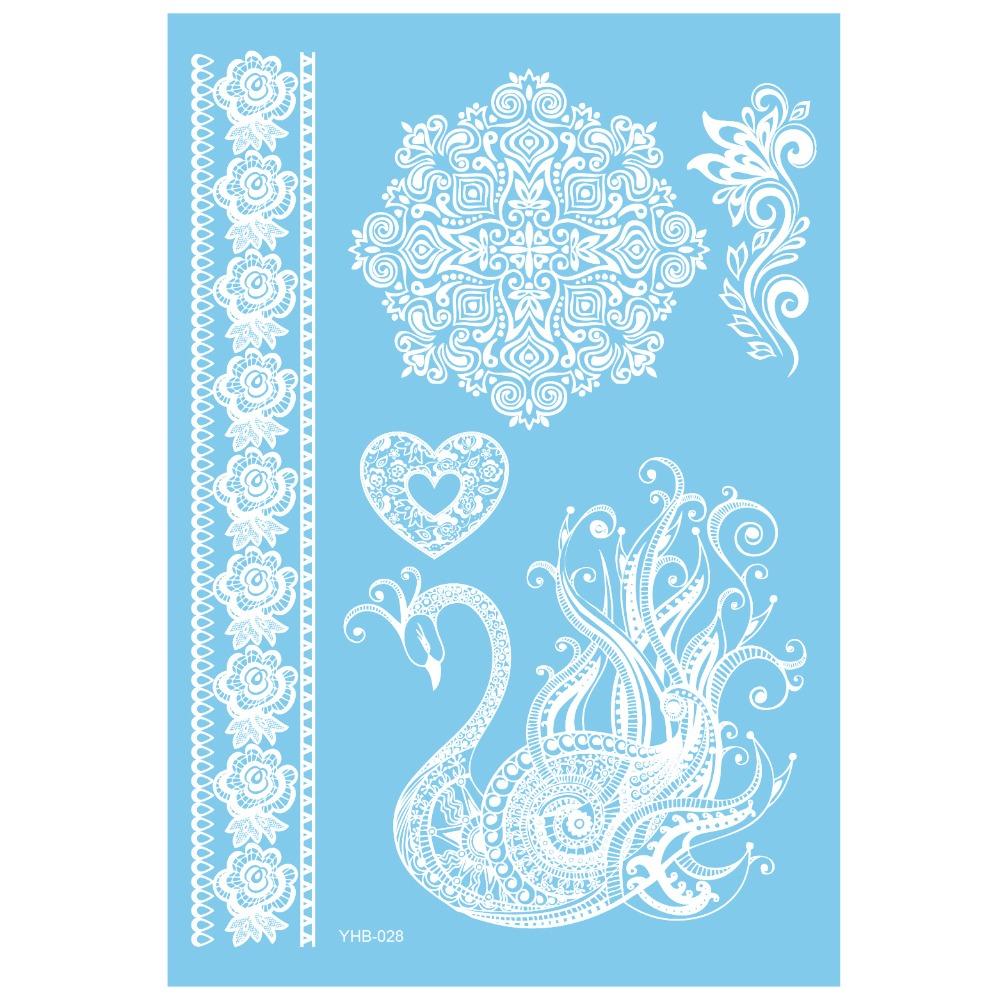 Lace Flower White Tattoo Stickers Long-lasting Butterfly Tattoo Stickers Women Men