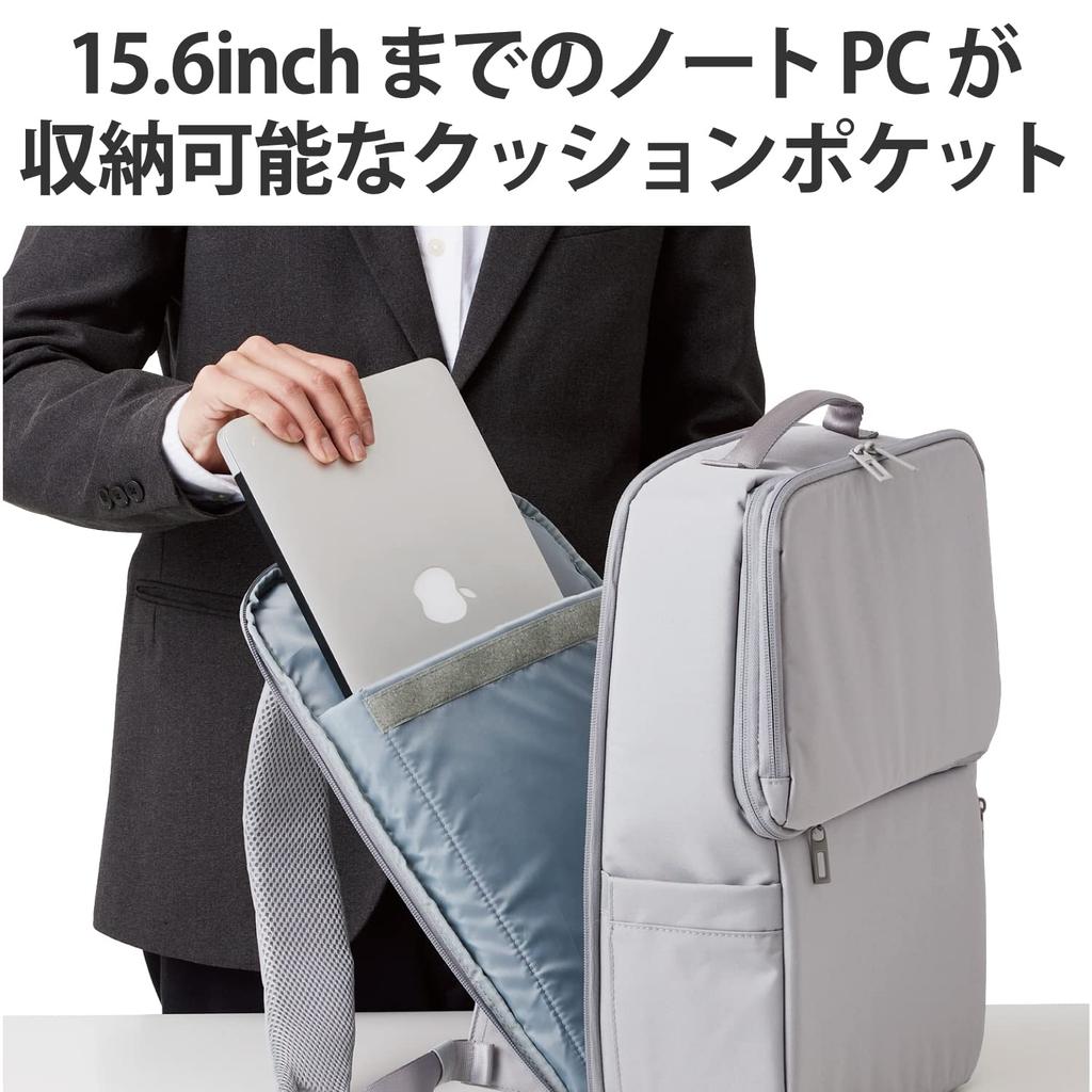Elecom Backpack, Work Mode/Oshigoto Mode, Ita Bag, with Movable Transparent Window, Fits Laptops Up To 15.6 Inch, Gray, BM-OGBP01GY