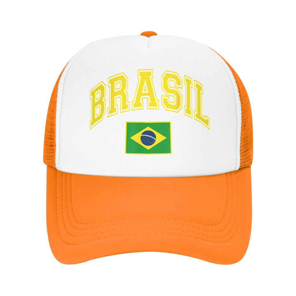 Brazil Brazilian Flag Mesh Baseball Cap Unisex Women HipHop Trucker Worker Cap Dad Hat Breathable Summer Trucker Caps