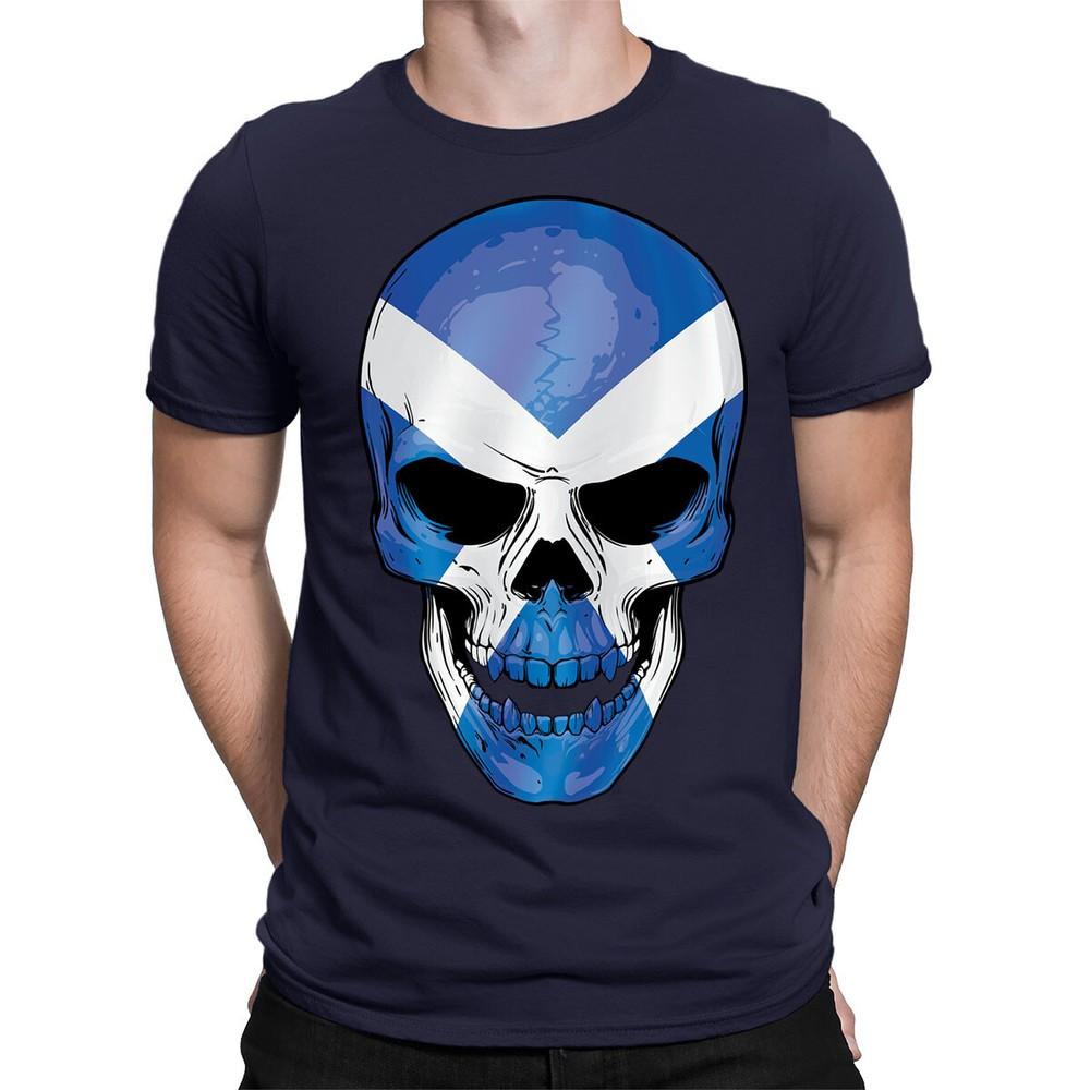 Scotland Skull Scottish Gym Flag Biker Rider Racer Football Mens TShirts ADN 2XL