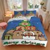 3pcs Christmas Capybara Bedding Set - 1 Duvet Cover + 2 Pillowcases(Core Not Included), Machine Washable Polyester yy251216160