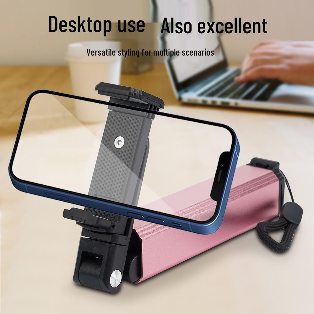 Foldable Magnetic Phone Holder & Tripod with Aluminum Carabiner for Live Streaming & Travel