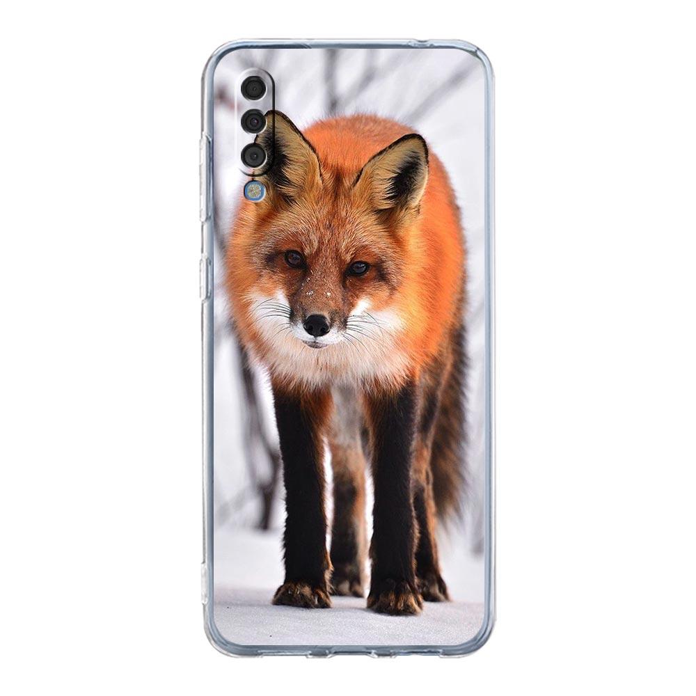 Cute Red Fox Gift Phone Case For Samsung Galaxy A52 A50 A70 A30 A40 A20E A10 A10S A20S A02S A04s A12 A22 A32 A72 5G Clear Cover
