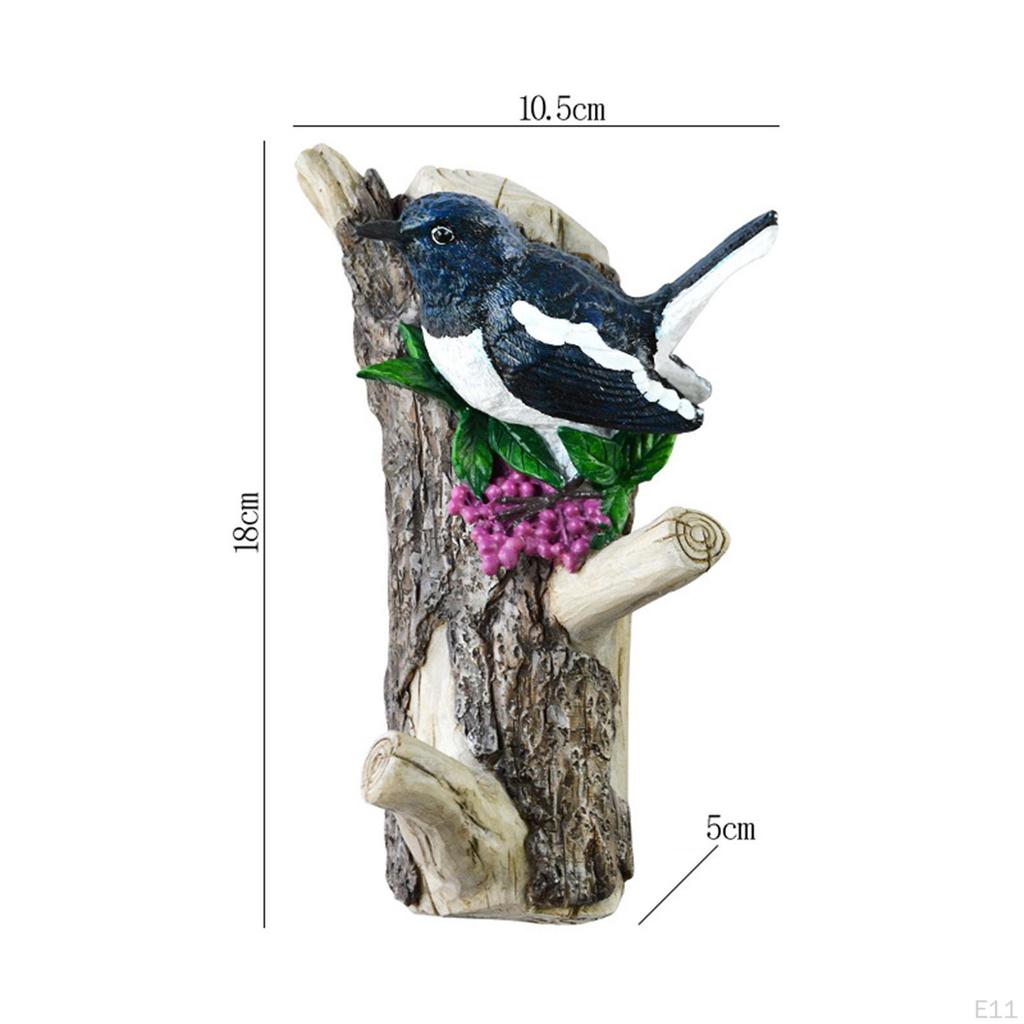Vögel auf einem Ast Kleiderbügel Heimwandmontiertes Regal Harzmantelhaken für Badezimmerutensilien Hüte
