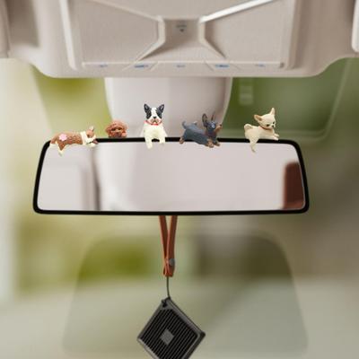 5 Pcs Mini Cute Dog Computer Monitor Decor Plastic Dog Figurine Car Dashboard Accessories for Office Desk PC Decoration