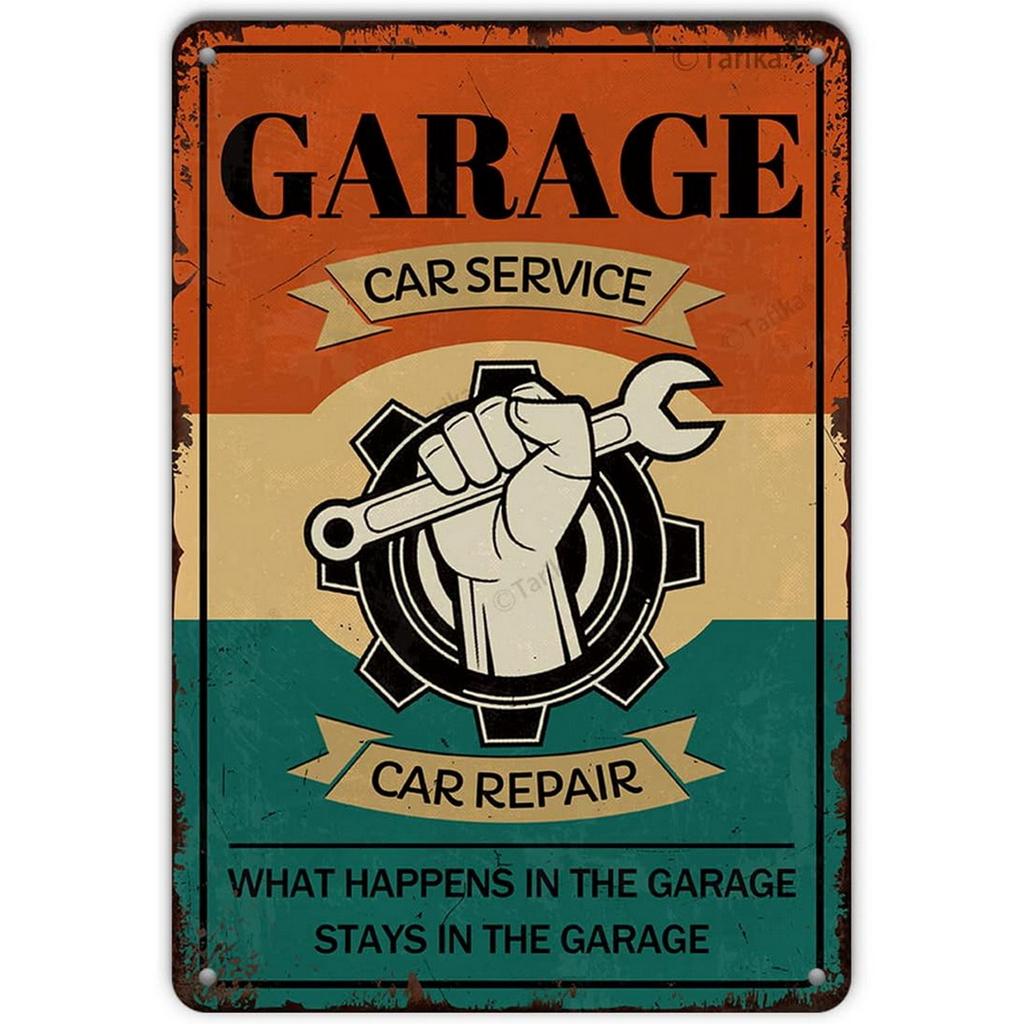 Classic Auto Garage Car Full Service Metal Tin Signs Wall Art Posters Plate Wall Decor for Bars Man Cave Cafe Clubs Garage Retro