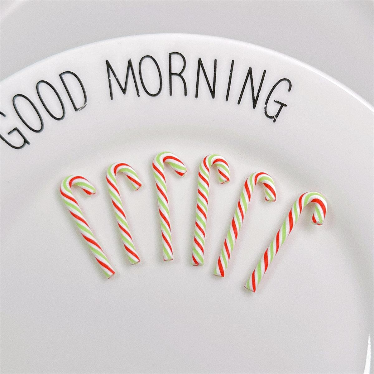 

20Pcs Fake Mini Polymer Candy Canes Christmas Stick Tree Ornaments DIY Craft Decorations for Nail Art Kit DIY Cake Food