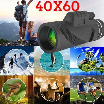 Schwarzes Hochleistungs-Monokular-Teleskop mit 40 x 60 HD-Schimmer, Tag-Nachtsicht im Freien