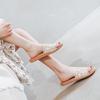 Eleganti pantofole da donna in lino con rifiniture in pizzo, scarpe estive perfette per le signore